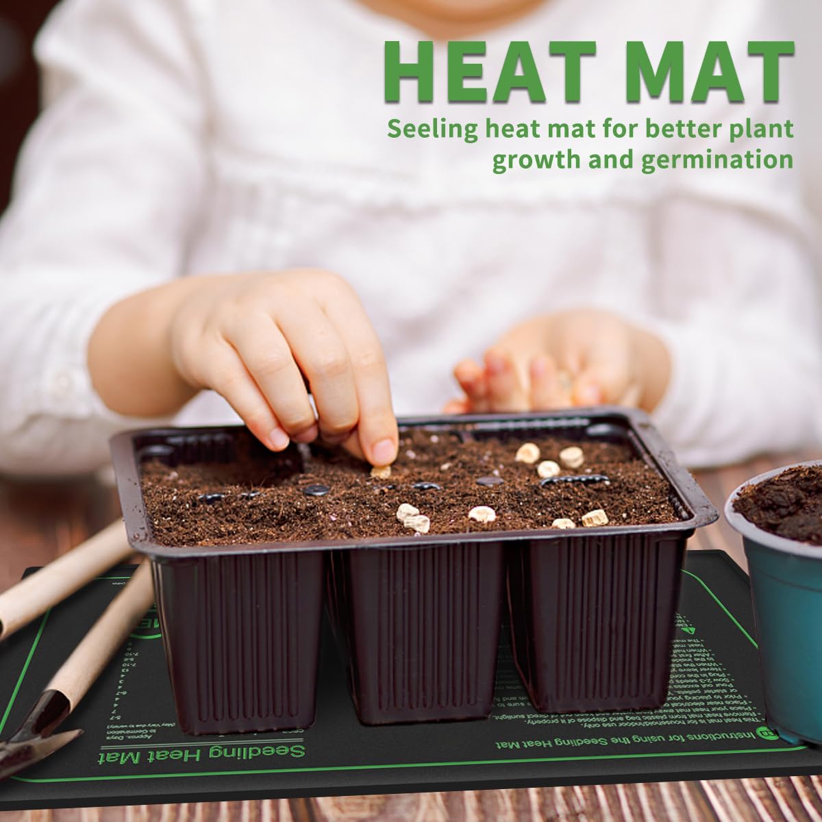 2 Pack Seedling Heat Mat for Seed Starting, 10" x 20.75" 21W Waterproof Heating Pad for Indoor Tray
