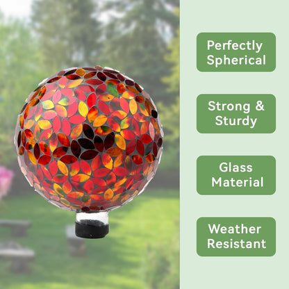 Lily's Home Colorful Mosaic Glass Gazing Ball, Designed with a Stunning Holographic Petal Mosaic