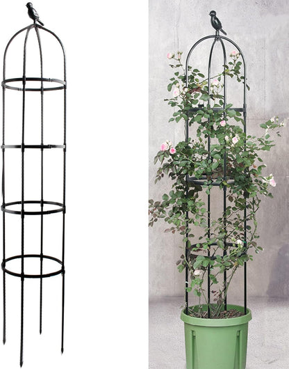 6ft Garden Obelisk Trellis for Climbing Plants-Rustproof Metal Pipe with Heavy Duty Plastic Coated