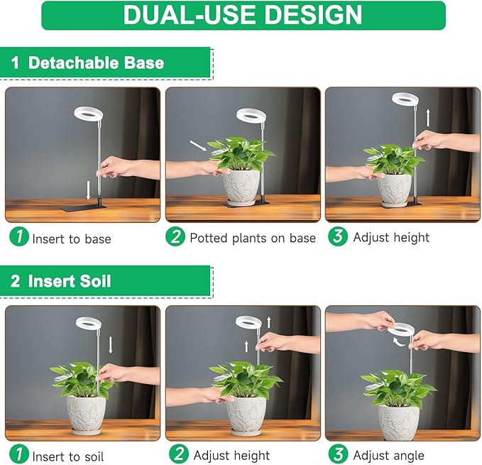 Grow Lights for Indoor Plants, Full Spectrum Plant Lights for Indoor Growing with with 3/9/12H