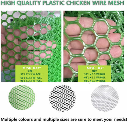 XIFENG Plastic Wire Mesh Fence Roll for Poultry Dogs Rabbit Snake Barrier, Plastic Chicken Fence