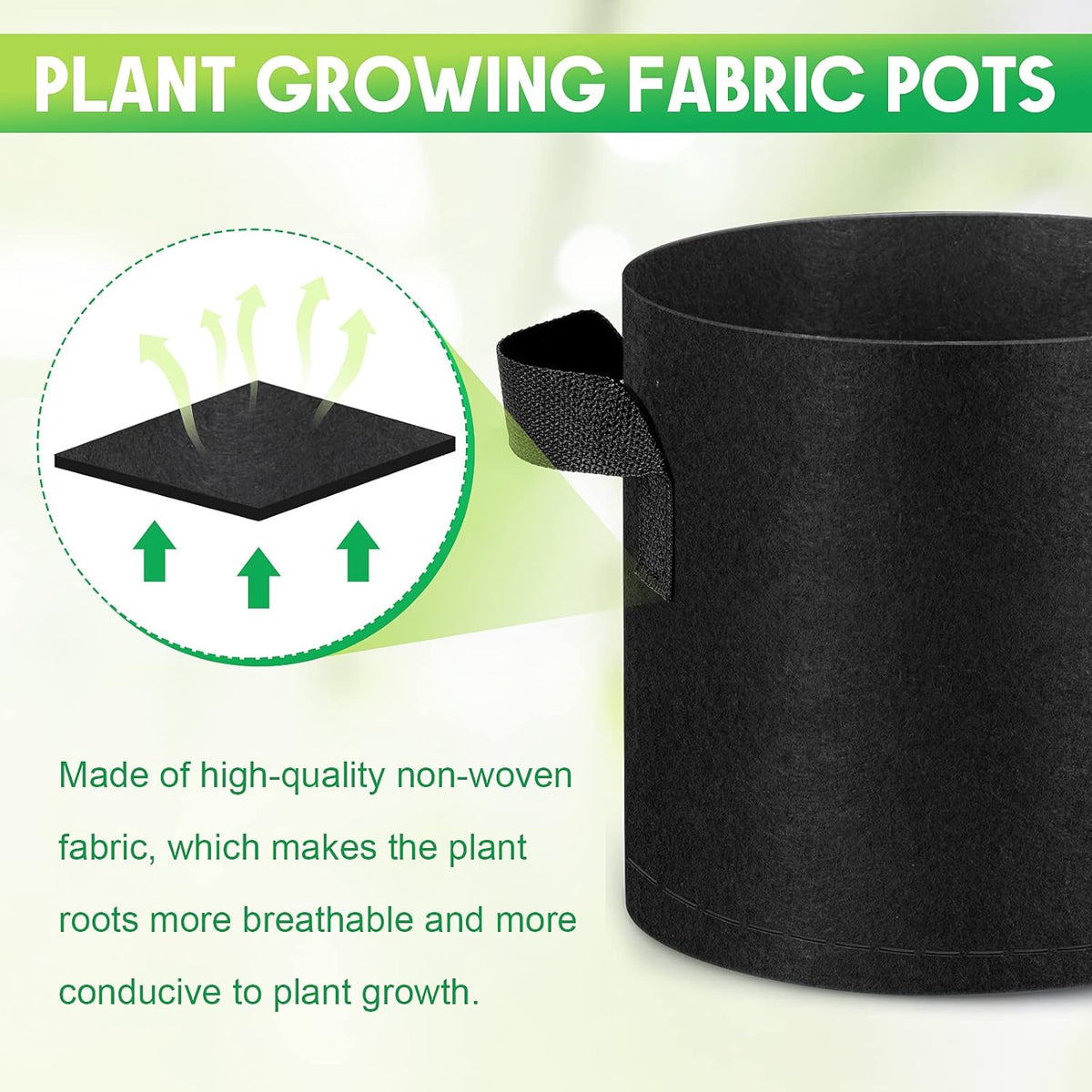 Nuanchu 50 Packs Grow Bags Small Aeration Fabric Pots Nonwoven Garden Bags Grow Pots Planter with