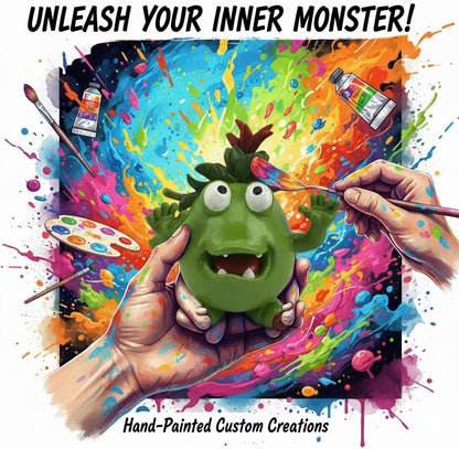 Cute Green Monster Resin Figurine Indoor Outdoor Garden Statue Whimsical Funny Desk Decor - Little