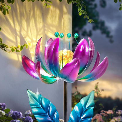 Outdoor Garden Decor Solar Spinners Lights - Metal Wind Spinner Solar Lights for Yard, Patio