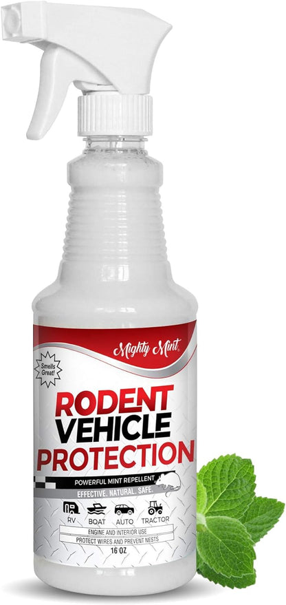 Mighty Mint Peppermint Oil Rodent Repellent Spray for Vehicles – Natural Mouse & Rat Control for