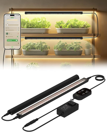 Smart Grow Light for Indoor Plants,3500K Full Spectrum LED Plant Light Strips with 3/9/12H Auto