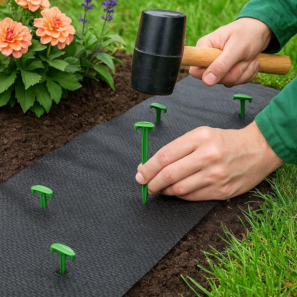 100 ct. Contractor Grade 4-Inch Biodegradable Stakes - Eco-Friendly Sod Staples for Weed Fabric
