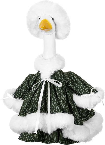 Suzile Winter Christmas Goose Outfit Dresses Clothes for 23" High Cement or Plastic Porch Goose