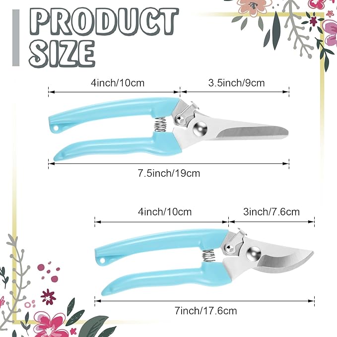 Amylove 24 Pcs Garden Flower Shears Pruning Scissors Heavy Duty Plant Scissors Garden Clippers Hand