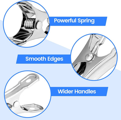 50PCS Garden Clips, Stainless Steel Greenhouse Clamps, Strong Grip Greenhouse Clips, Metal Clips