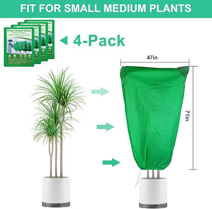 4 Packs Plant Covers Freeze Protection 47.7" X 72" - 2.2oz Large Frost Blankets for Plants Frost