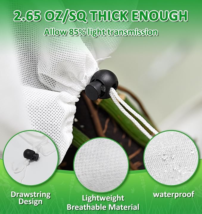 EAONE 12 Pack Plant Covers Freeze Protection, 32x47'' Winter Frosts Cloth for Outdoor Plants