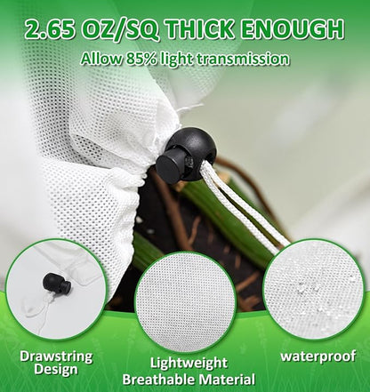 EAONE 12 Pack Plant Covers Freeze Protection, 32x47'' Winter Frosts Cloth for Outdoor Plants