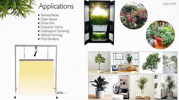50W LED 2 feet Grow Light Lamp with Stand Rack CRI90+ for Horticulture Indoor Plant Growth Veg