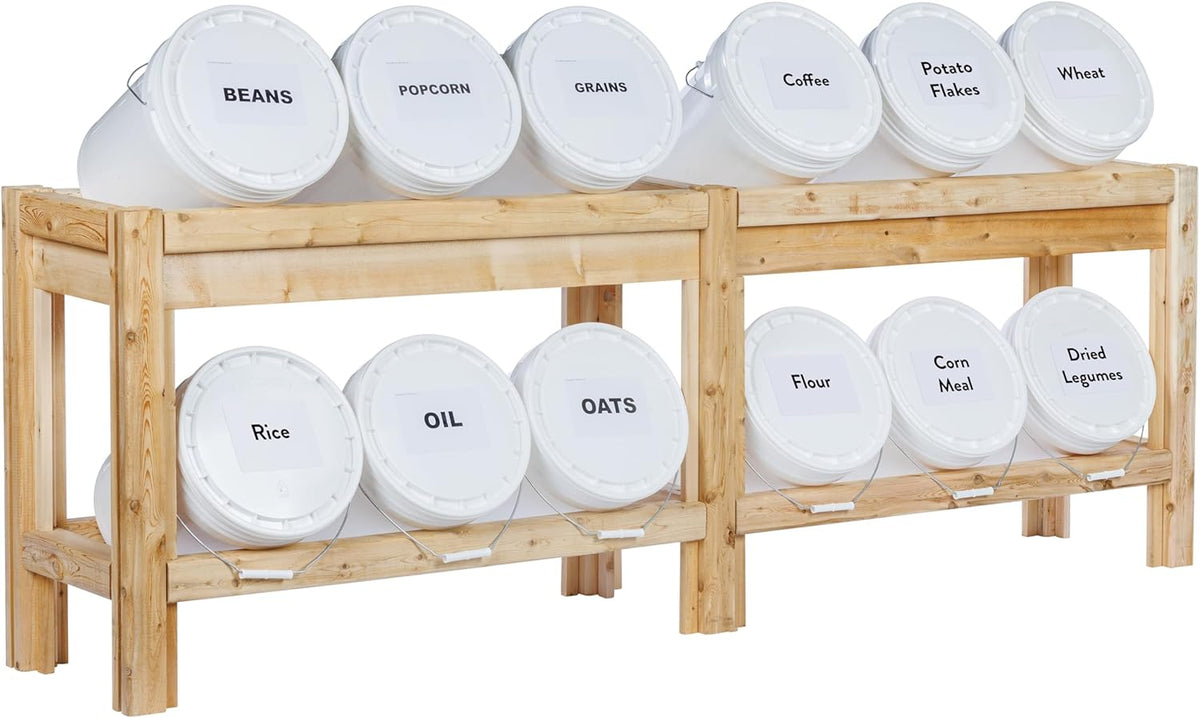 Greenes Fence Twelve Bucket Cedar Storage Shelves, 84 in. x 16 in. x 30 in. - Made in USA with