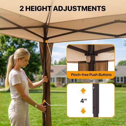 COOS BAY 11x11 Pop Up Gazebo with Mesh Netting, Instant Outdoor Canopy Tent, Water Resistant