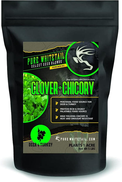 Pure Whitetail Clover/Chicory | Select Seed Blends | All Season Whitetail Deer & Turkey Perennial