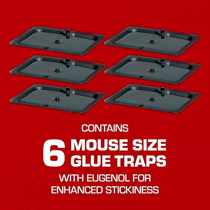 Tomcat Glue Traps Mouse Size with Eugenol for Enhanced Stickiness for Mice, Cockroaches, and
