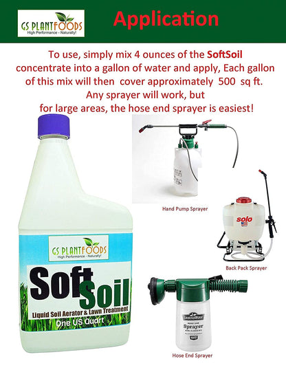 Soft Soil by GS Plant Foods- Liquid Aerator and Lawn Treatment(1 Quart) - Liquid Aerator for Any