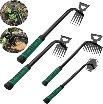 4 Pack Uprooting Weed Pulling Tools,Garden Hand Weeder Tools, Manual Multifunctional Weeders
