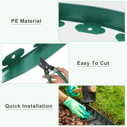 uxcell Landscape Edging, 1Pcs 20FT x 3.94" - No Dig Garden Edging Kit with 18 Stakes, Landscape