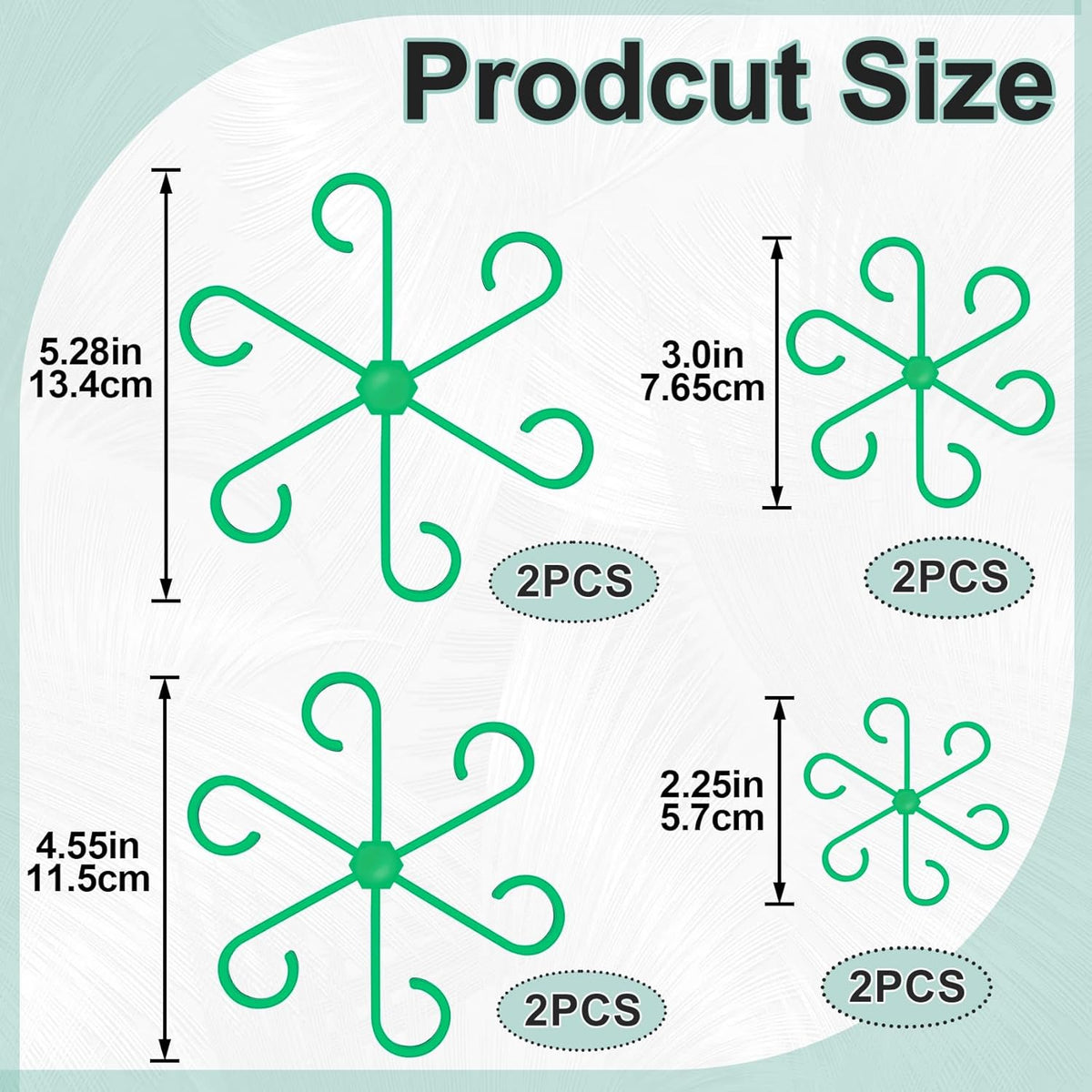 8PCS Plant Stem Support, 4 Sizes Climbing Houseplant Stem Holders, Plastic Reusable Flower Trellis