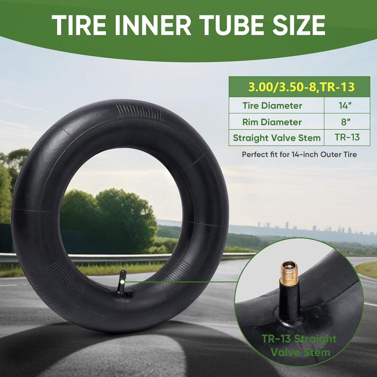 TICONN 3.00/3.50-8 Inner Tube, 2 Pack Inner Tire Tube for Wheelbarrow Tires, Replacement Tube with