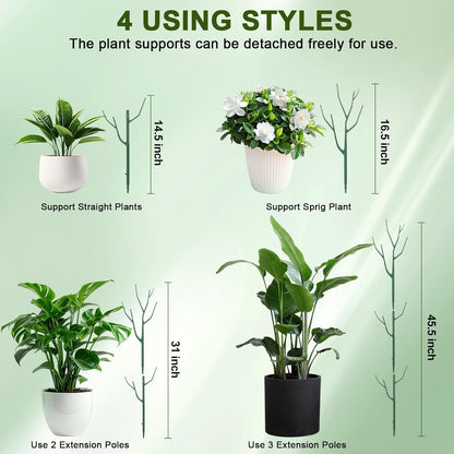 5 Pack Stackable Plant Support Stakes, Climbing Plant Support Structures for Monstera, Pothos