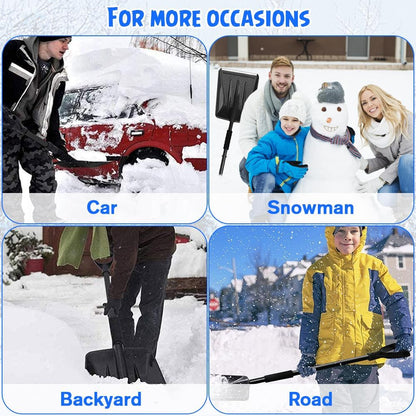 Snow Square Shovel, Shovels for Digging with D-Handle, Overall 41-Inch Long Garden Shovel for Car