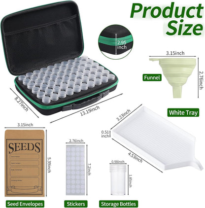 Seed Storage Box, Portable Seed Saving Box, Sturdy Seed Organizer Kit Seed Envelopes Funnel Label