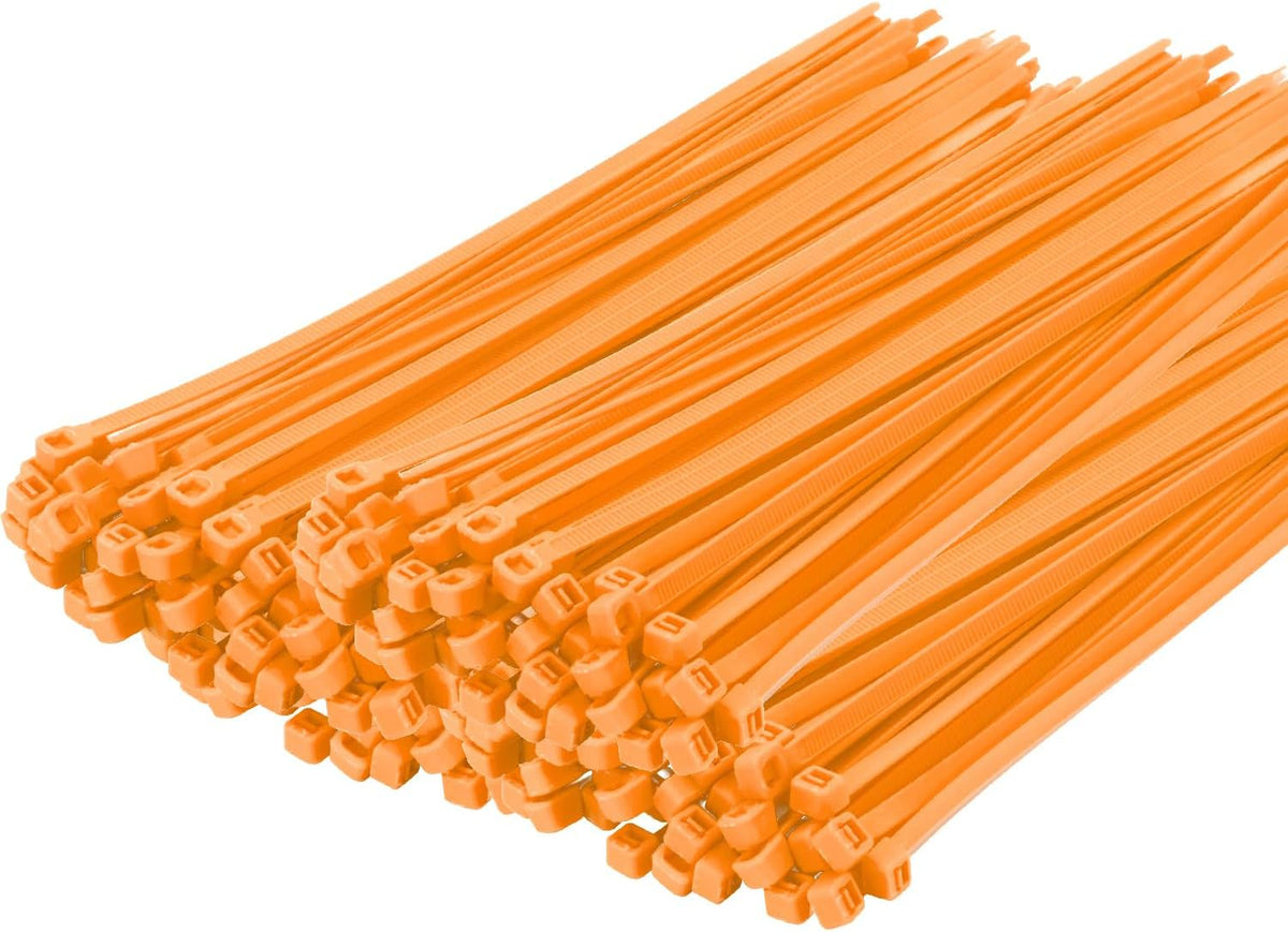 14 Inch Zip Ties Orange 1000 PCS, 40 Lbs- Heavy Duty Tensile Strength, Nylon PA66 UV Resistant
