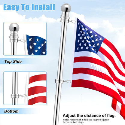 1.25" Flag Pole Rings, 2 Pcs Aluminum Alloy Spinning Flag Pole Ring Clips Swivels, 360° Rotating