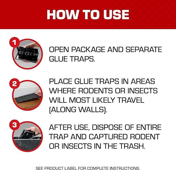 Tomcat Glue Traps Rat Size with Eugenol for Enhanced Stickiness, 2 Traps/Pack (12-Pack)