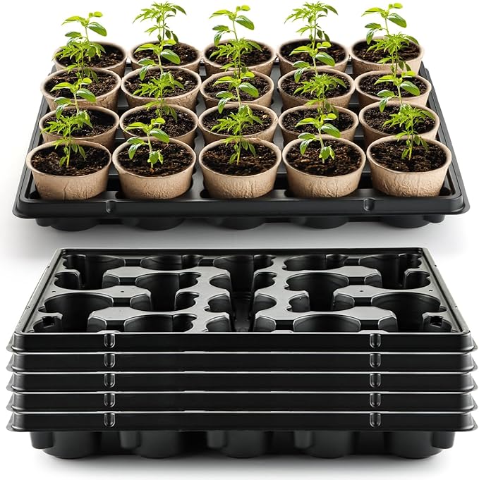 20 Cell Plant Trays for Carrying 3 inch Round Nursery Pots, Sturdy Plastic Trays Suitable for