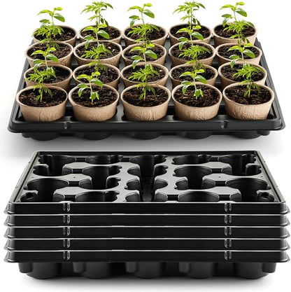 20 Cell Plant Trays for Carrying 3 inch Round Nursery Pots, Sturdy Plastic Trays Suitable for