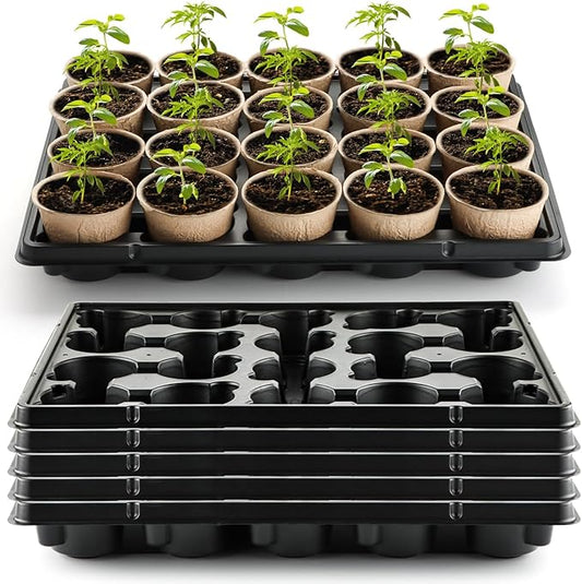 20 Cell Plant Trays for Carrying 3 inch Round Nursery Pots, Sturdy Plastic Trays Suitable for