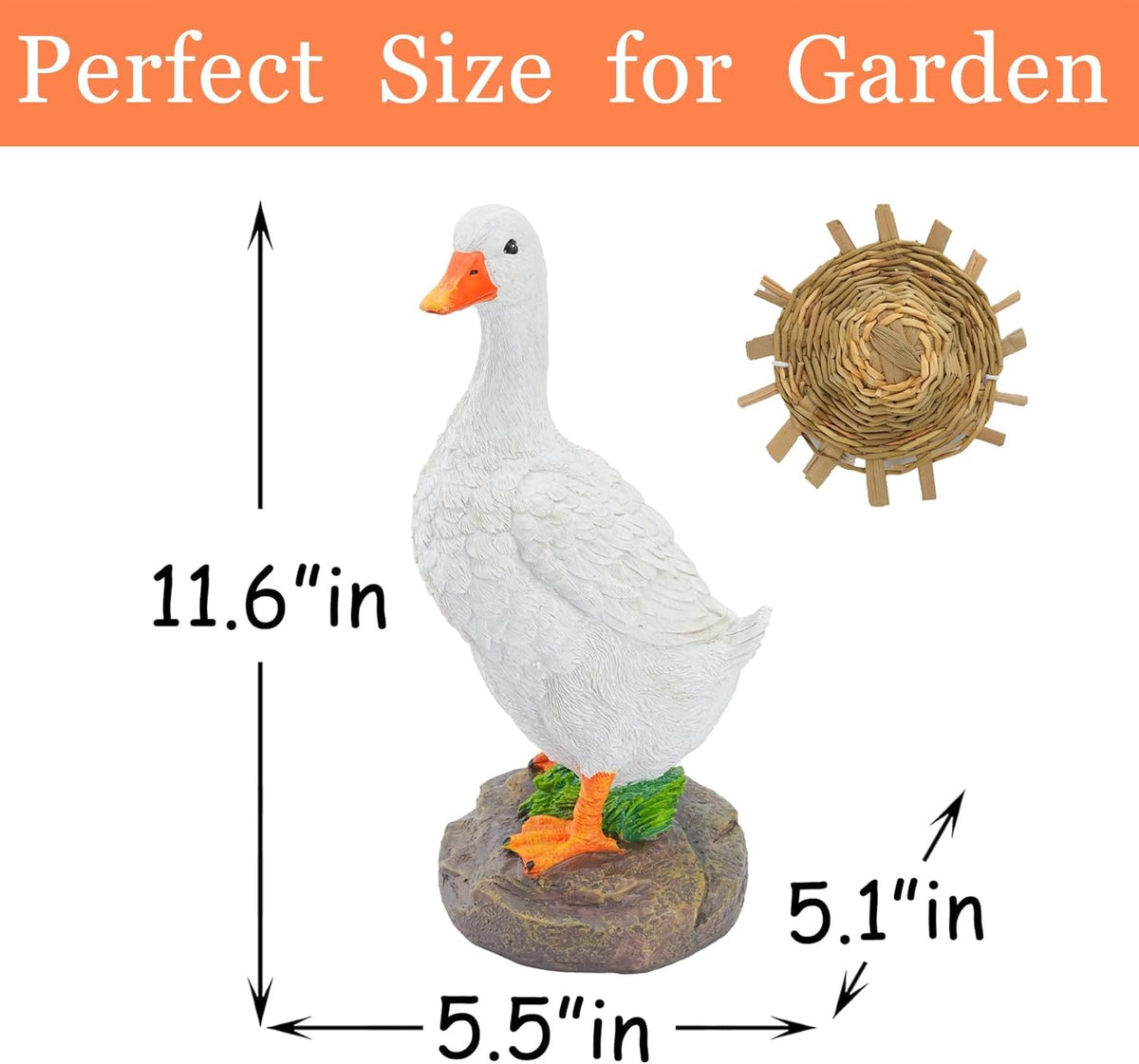 Realistic Duck Statues, Funny Duck Fence Decoration, Resin Duck Decor, Outdoor Animal Statue, Duck