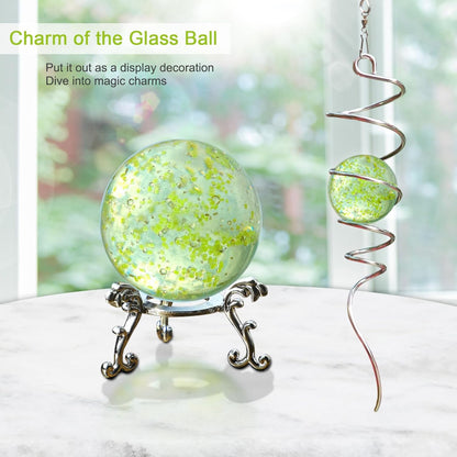 Glow in The Dark Gazing Ball Spiral, Wind Spinner Tail, Wind Spinners Stabilizer, Hanging Outdoor