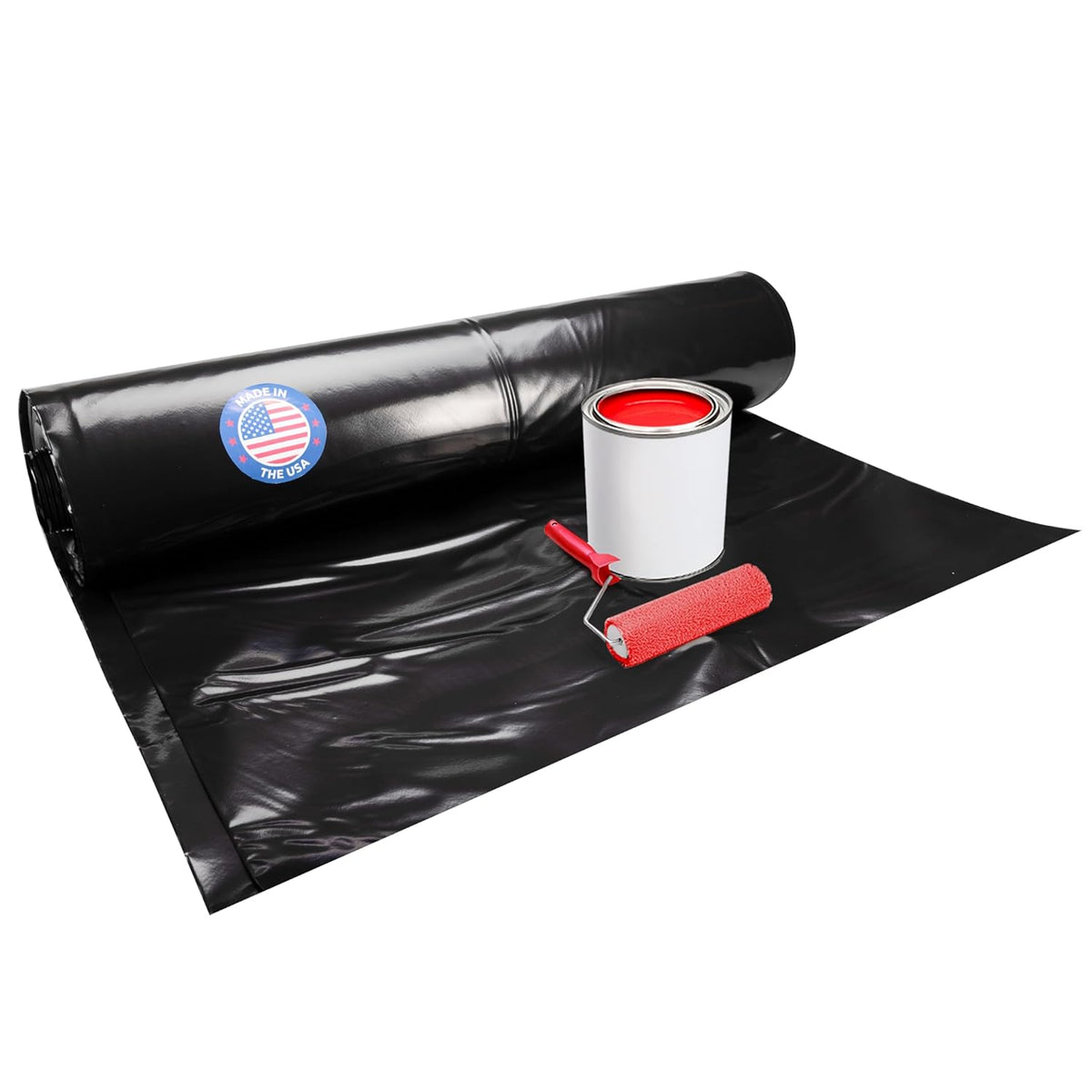 Black Construction Plastic Sheeting 6 mil, 10' x 100' (1000 sq. ft.) - Heavy Duty Plastic Cover for