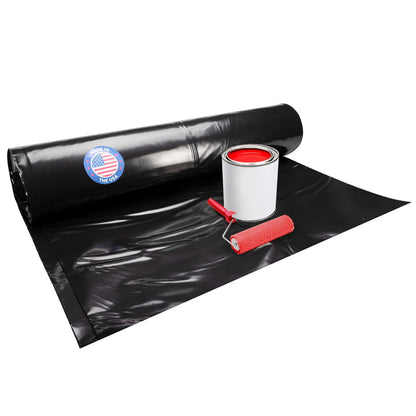 Black Construction Plastic Sheeting 6 mil, 10' x 100' (1000 sq. ft.) - Heavy Duty Plastic Cover for