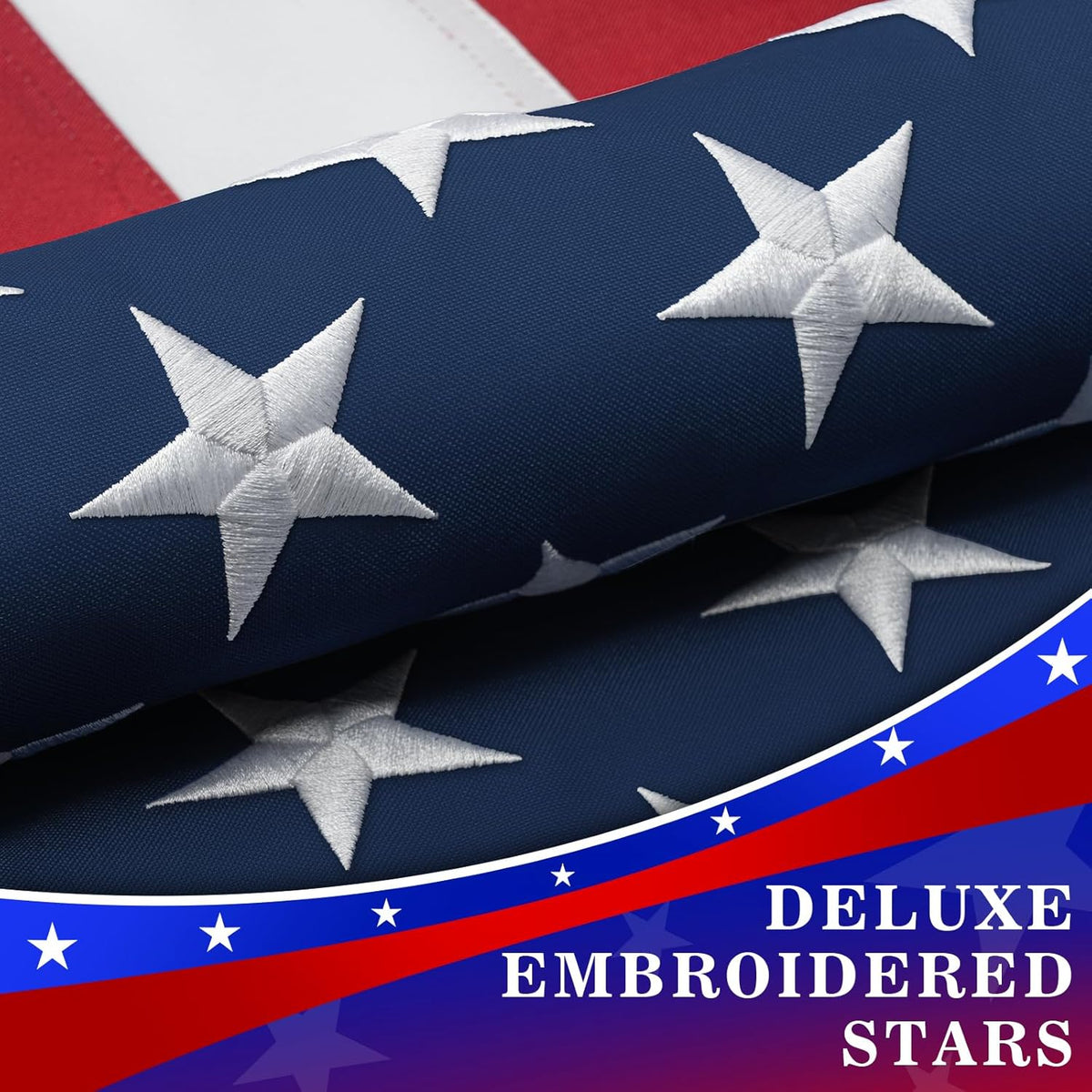 High Wind American Flag for Outdoor 4x6 Ft - Heavy Duty Allegiance US Flag with Embroidered Stars