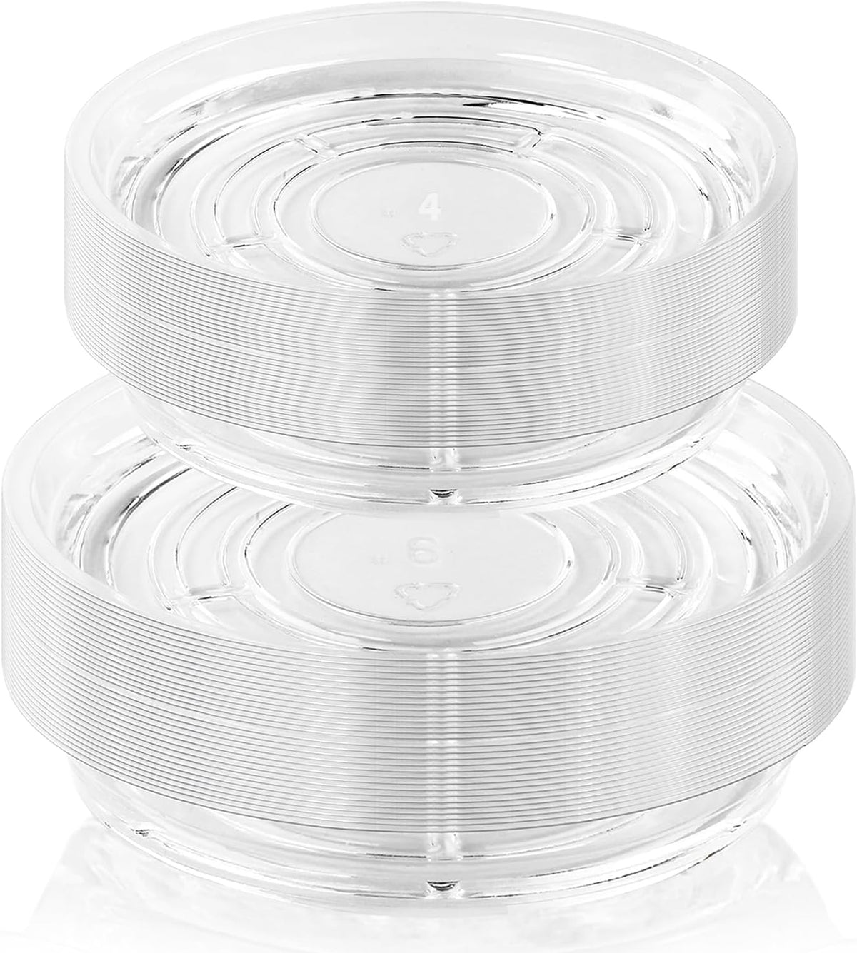 60 Pack Clear Plant Saucers for Indoors (4 6 Inch) Flower Pot Saucers for Potted Plants Plate Set