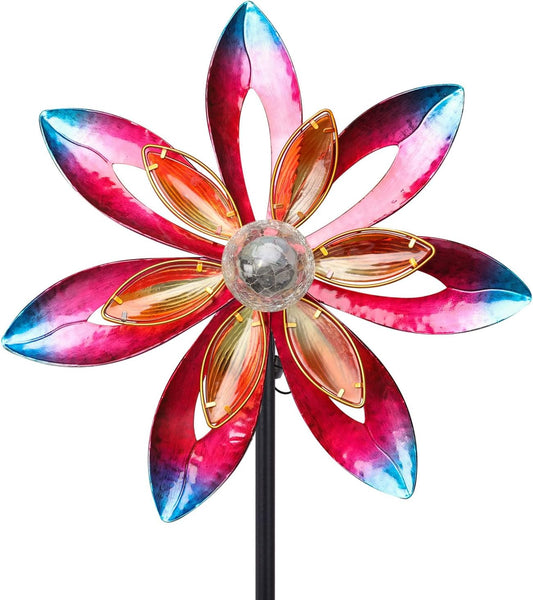 WONDER GARDEN Wind Spinners for Yard and Garden-Solar Wind Spinner - 5.2 FT Wind Sculptures &