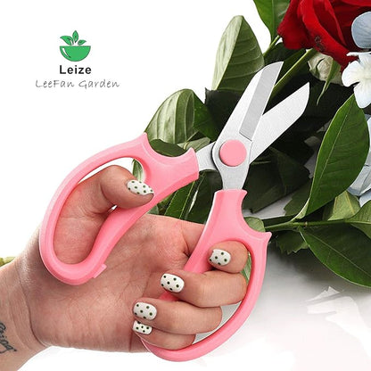 Leize Flower Scissors, Premium Thickened Stainless Steel Floral Shears, Strong Pruner for Flowers