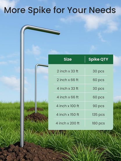 GROWNEER 33FT Landscape Edging Flexible 2 inch Tall Garden Border with 30pcs Galvanized Steel