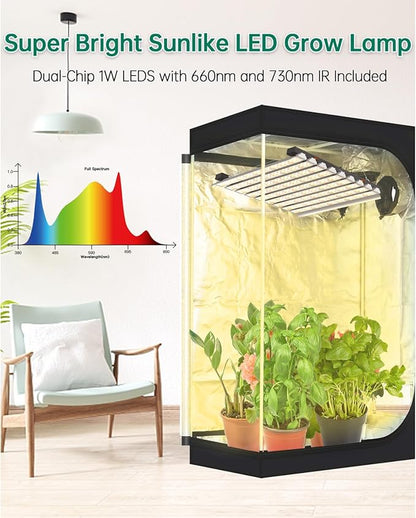 SZHLUX 400W LED Grow Light 4×4ft Coverage with Double Switches, Full Spectrum Grow Light for Indoor