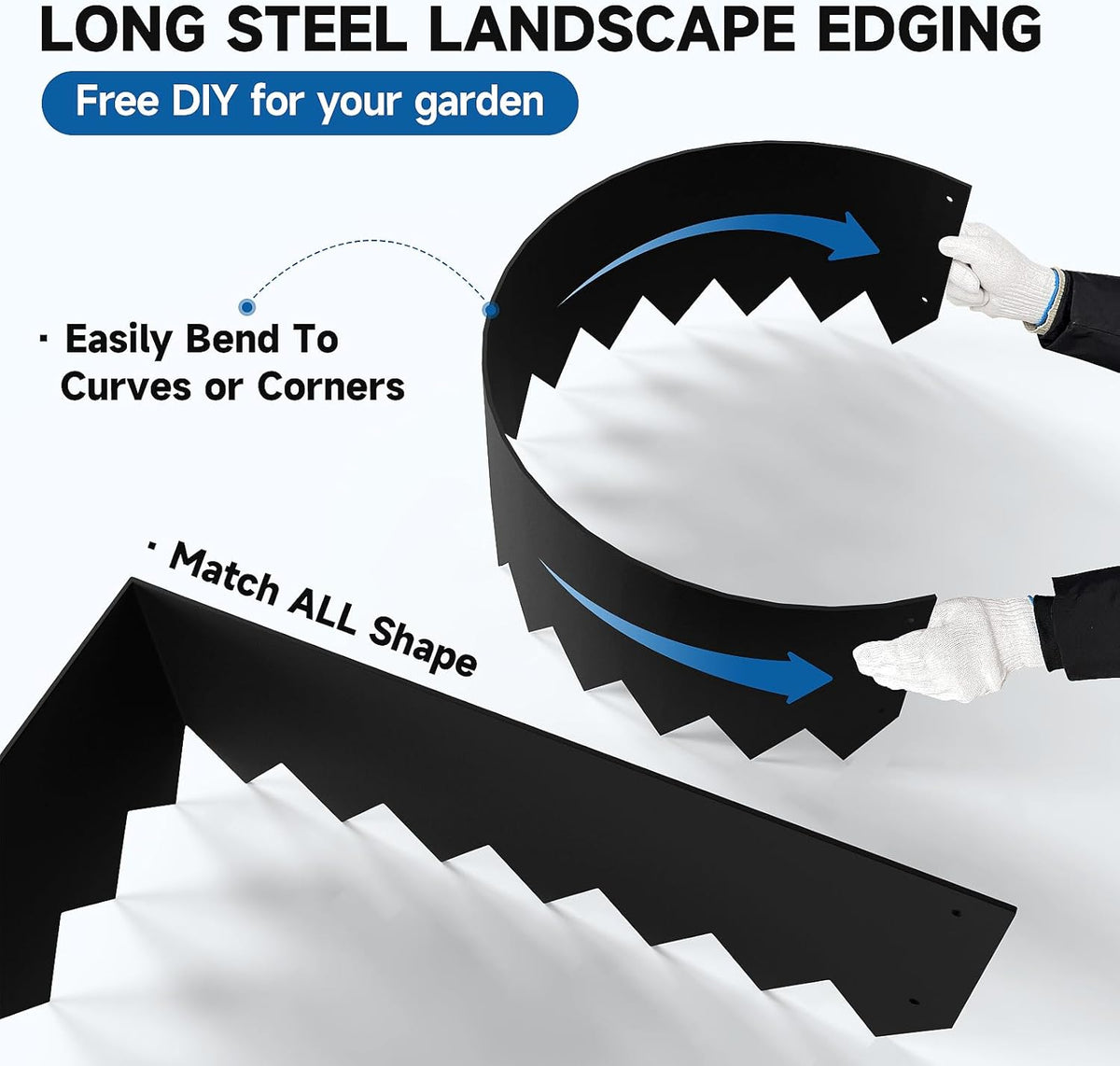 19.7Ft.Galvanized Steel Landscape Edging(6-Pack)-8"x39.4" Metal Garden Edging,7