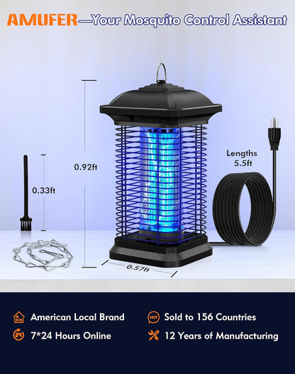 Bug Zapper for Outdoor & Indoor, 1/2 Acre Coverage Mosquito Lamp with 18W Bulb & 4400V