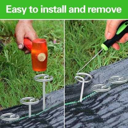 Bakulyor 50Pcs Circle Top Landscape Staples, 6 Inch Garden Stake 9 Gauge Galvanized Landscape