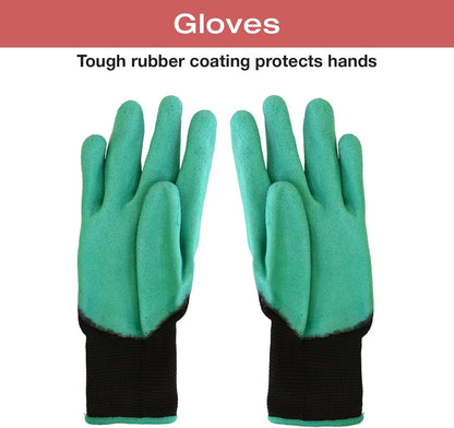 Excello 4-Pack 72 and 63 Gallon Reusable Heavy Duty Gardening Waste Bag Set with Gloves (Black)